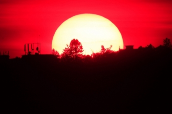 Slunce Západ v Praze